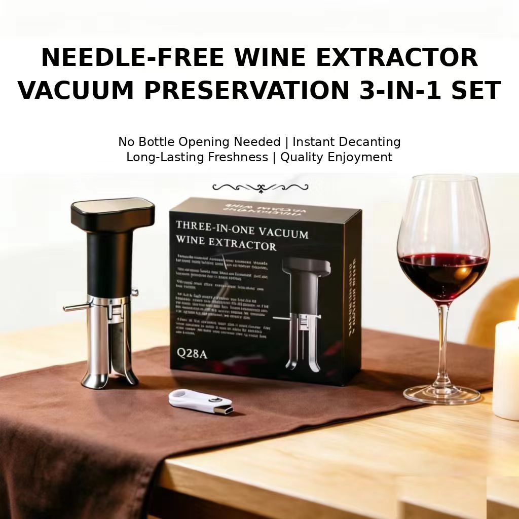 Wine Beer Opener - ที่เปิดขวดไวน์แบบคอร์กสกรู ชุดอุปกรณ์ดูดอากาศและเก็บรักษาไวน์ในครัว - ที่เปิดขวดไวน์และเครื่องเติมอากาศระดับพรีเมียม