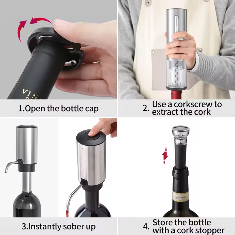 2024 ออกแบบใหม่ 4-in-1 แบตเตอร - Wine Beer Opener บทวิจารณ์และราคา