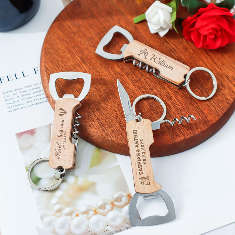 พวงกุญแจเปิดขวดสลักโลโก้ตามสั่ - Wine Beer Opener บทวิจารณ์และราคา