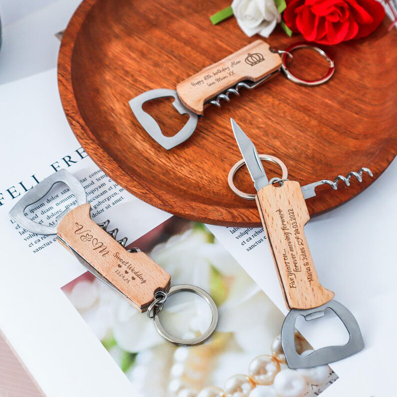 พวงกุญแจเปิดขวดสลักโลโก้ตามสั่ - Wine Beer Opener บทวิจารณ์และราคา