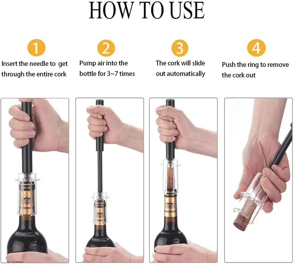 Air ปั๊มที่เปิดขวดไวน์ความดันอ - Wine Beer Opener บทวิจารณ์และราคา